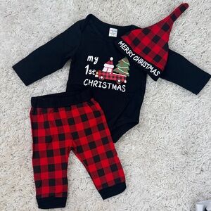 Cosland Baby Outfit with Plaid Accents
